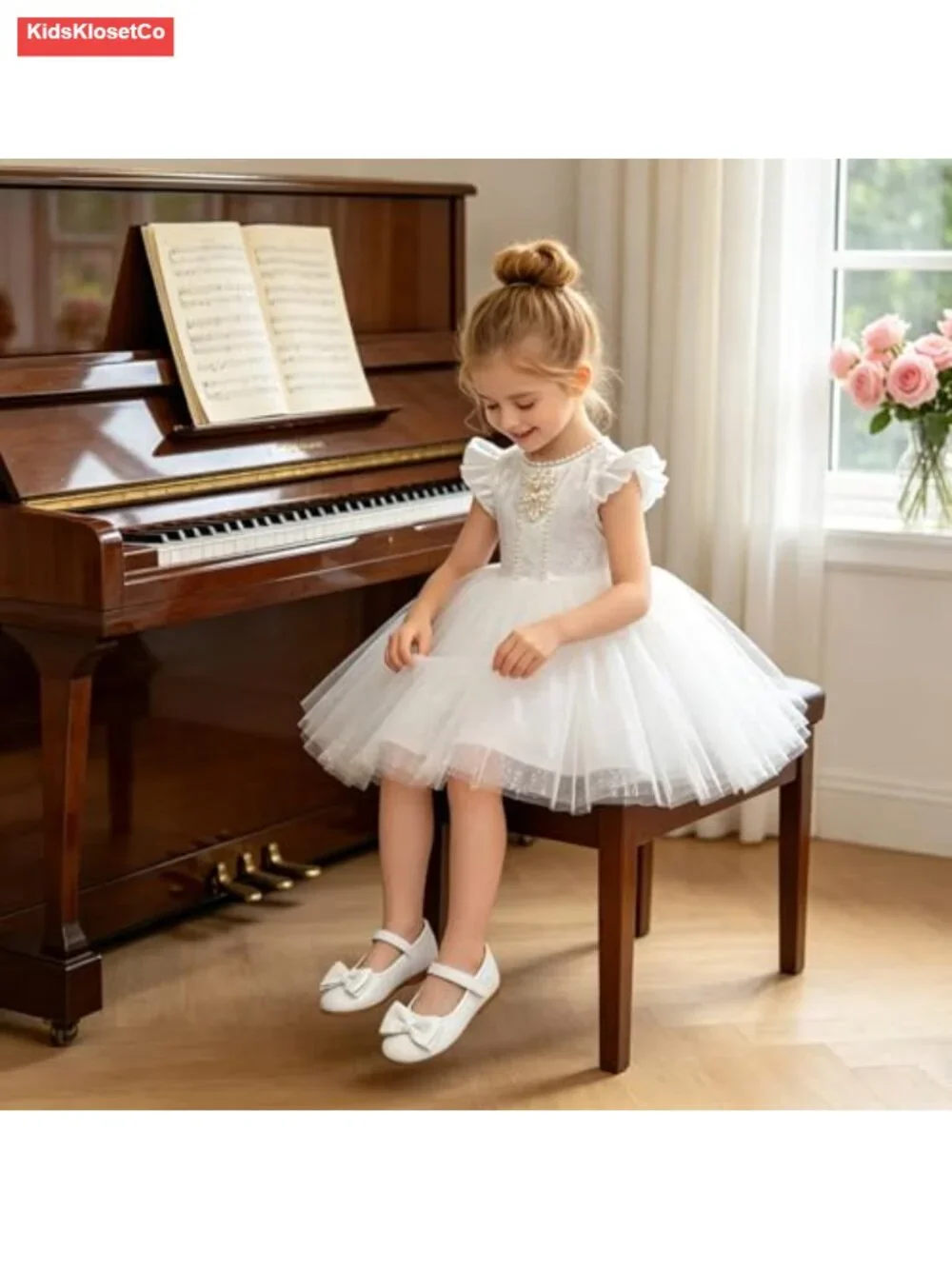 Toddler Girls Mary Jane Ballet Flats Dress Shoes with Bows